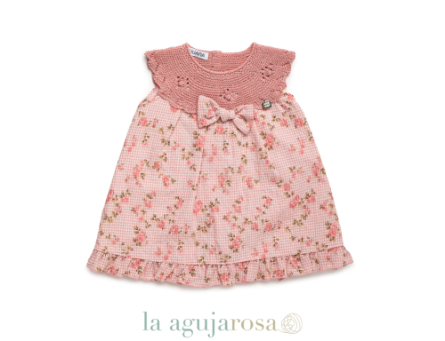 VESTIDO CUERPO DE PUNTO REDONDO FLORES DE LA COLECCIÓN GREGAL DE JULIANA