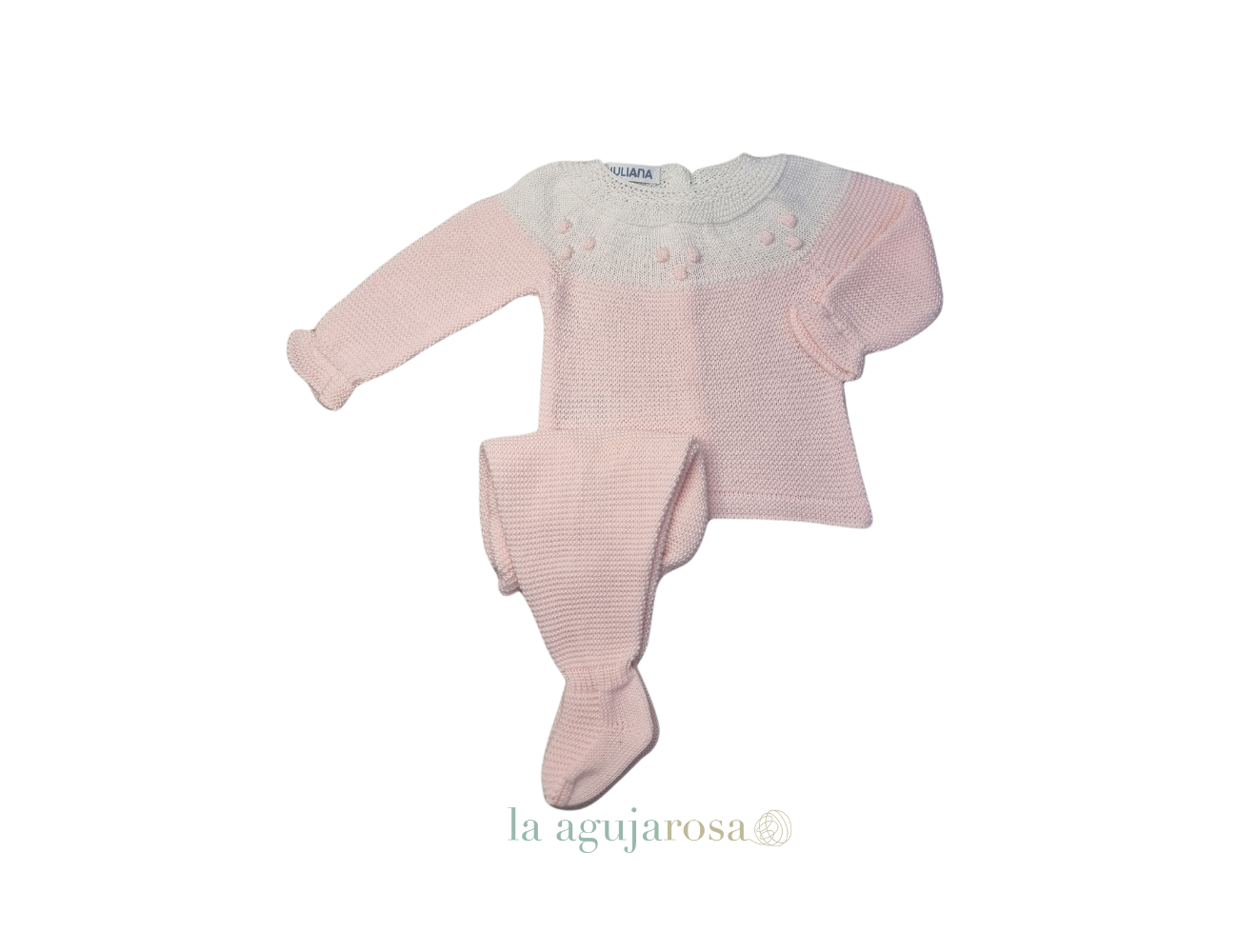 CONJUNTO 2P. LIN CANESÚ BODOQUES ROSA/BLANCO DE JULIANA