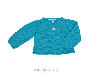 CHAQUETA NIÑO LIN CALADOS DE VERANO TURQUESA J7202 DE...