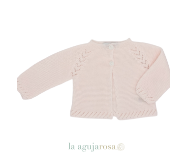 CHAQUETA NIÑA LIN CALADOS DE VERANO ROSA J7202 DE JULIANA