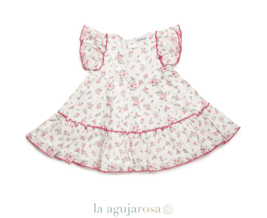 VESTIDO 2 VOLANTES FLORECITAS DE PLUMETI DE LA COLECCIÓN... 2