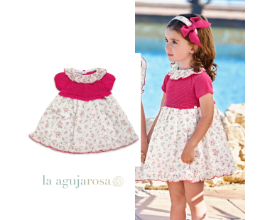 VESTIDO CUERPO DE PUNTO CON TELA DE FLORECITAS DE PLUMETI... 2