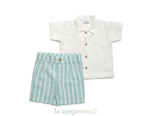 CONJUNTO CAMISA PANTALÓN RAYADO DE LA COLECCIÓN LLEBEIG DE JULIANA