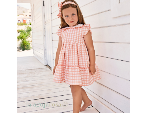 VESTIDO 2 VOLANTES CUADRITOS PLUMETI DE LA COLECCIÓN CIERZO DE JULIANA