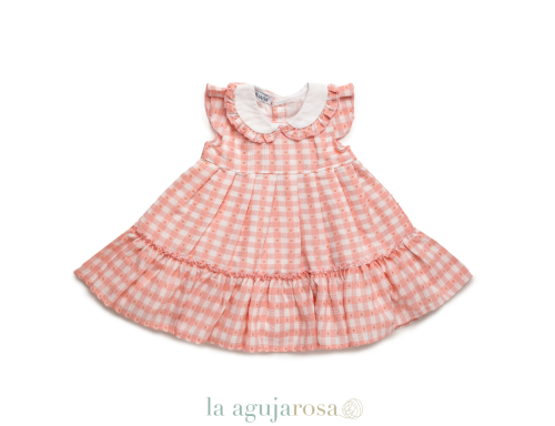 VESTIDO 2 VOLANTES CUADRITOS PLUMETI DE LA COLECCIÓN CIERZO DE JULIANA