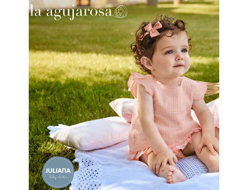 CONJUNTO TELA GASA VOLANTE CUADROS DE LA COLECCIÓN CIERZO DE JUALIANA