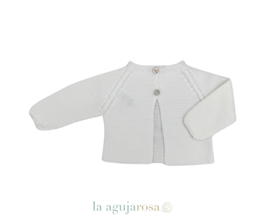 CHAQUETA LARGA CALADA HOMBROS BLANCA DE JULIANA