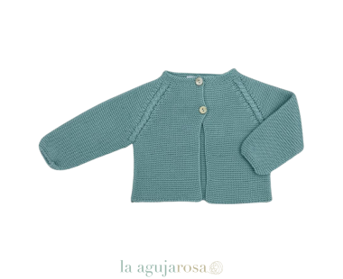 CHAQUETA LARGA CALADA HOMBROS VERDE AGUA DE JULIANA