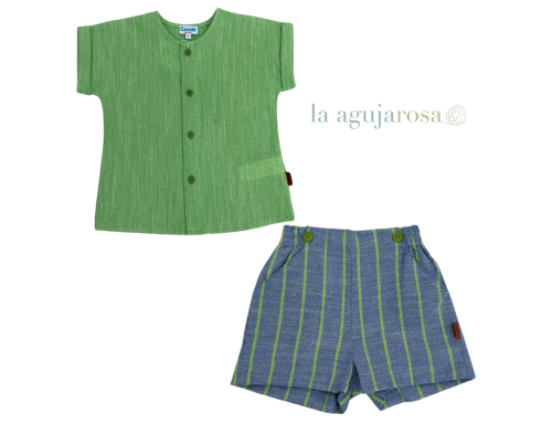 CONJUNTO NÑO DE BLUSA Y PANTALÓN DE COCOTE