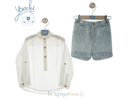 TRAJE INFANTIL NIÑO PANTALÓN BERMUDA DE LA FAMILIA DAMAS DE YOEDU