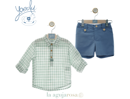 TRAJE INFANTIL NIÑO CON PANTALÓN BERMUDA DE LA FAMILIA LANCELOT DE YOEDU