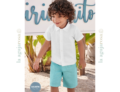 CONJUNTO CAMISA NIÑO DE LINO DE LA COLECCIÓN PONENT DE JULIANA