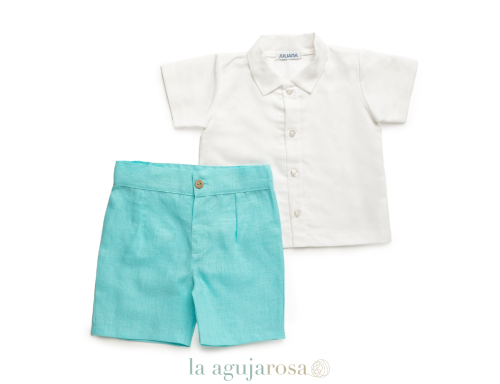 CONJUNTO CAMISA NIÑO DE LINO DE LA COLECCIÓN PONENT DE JULIANA