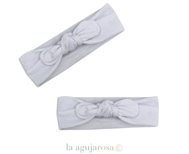 TURBANTE BEBÉ CON LAZO BLANCO DE SIENA