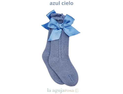 CALCETÍN LAZO AZUL CIELO DE LA COLECCIÓN MANDARINA DE JULIANA