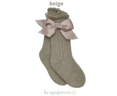 CALCETÍN BEIGE LAZO DE VERANO DE JULIANA