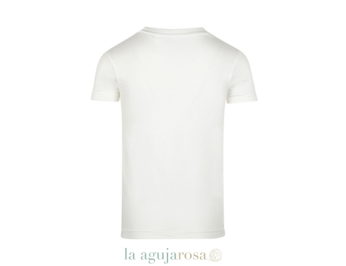 CAMISETA DE NIÑO KOKO NOKO BLANCO ROTO AZUL CLARO ROJO SUAVE