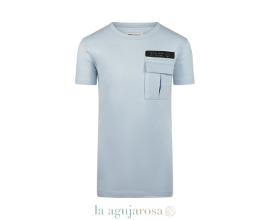 CAMISETA DE NIÑO NO WAY MONDAY AZUL CLARO CON BOLSILLO EN... 2