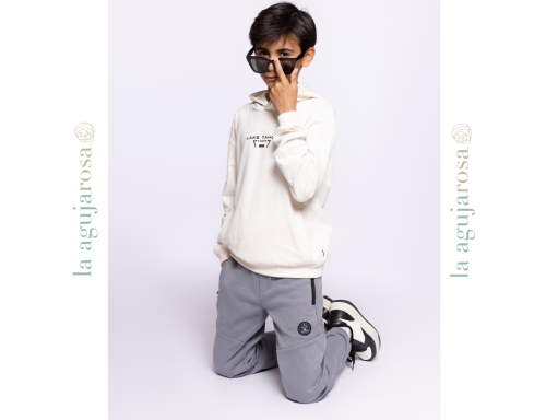 PANTALÓN DE CHÁNDAL PARA NIÑO NO WAY MONDAY GRIS OSCURO