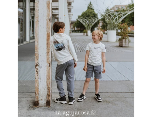 PANTALÓN DE CHÁNDAL PARA NIÑO NO WAY MONDAY GRIS OSCURO