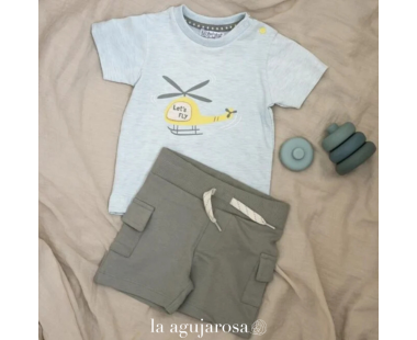 DIRKJE PANTALONES CORTOS PARA NIÑO VERDE CARGO