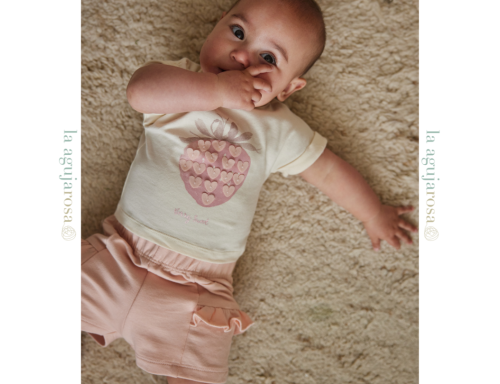 DIRKJE CONJUNTO DE NIÑA CAMISETA SHORTS CORAL ROSA FRESA