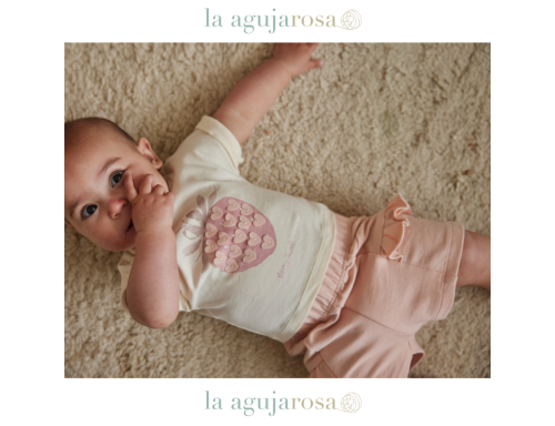 DIRKJE CONJUNTO DE NIÑA CAMISETA SHORTS CORAL ROSA FRESA