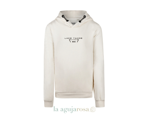 SUDADERA CON CAPUCHA PARA NIÑO NO WAY MONDAY CON ESTAMPADO GRÁFICO BLANCO ROTO