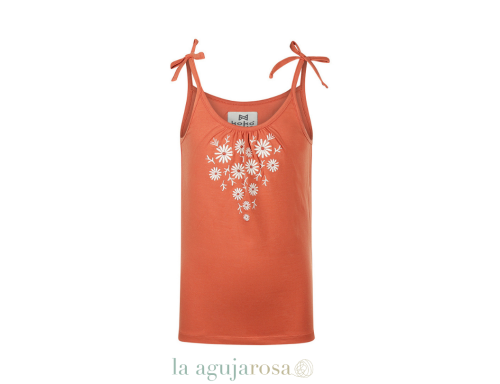 CONJUNTO DE NIÑA KOKO NOKO FLORALES DE COLOR NARANJA SUAVES