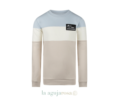 JERSEY DE NIÑO NO WAY MONDAY AZUL CLARO BLACO ROTO BEIGE 2