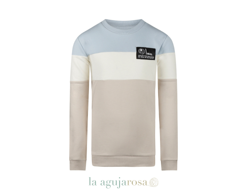 JERSEY DE NIÑO NO WAY MONDAY AZUL CLARO BLACO ROTO BEIGE