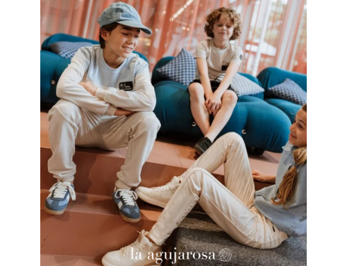 JERSEY DE NIÑO NO WAY MONDAY AZUL CLARO BLACO ROTO BEIGE