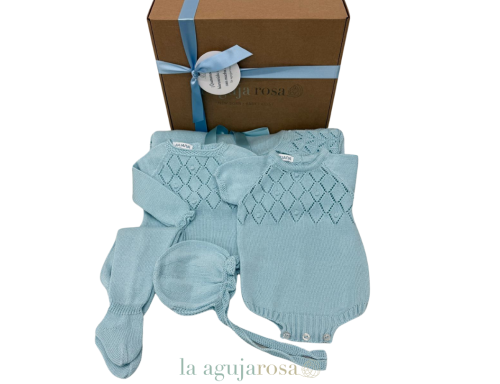 CAJITA REGALO EN TONOS CELESTES DE LAAGUJAROSA