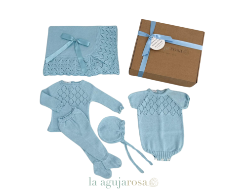 CAJITA REGALO EN TONOS CELESTES DE LAAGUJAROSA