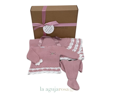 CAJITA REGALO NEW BORN EN ROSA MAQUILLAJE DE LAAGUJAROSA