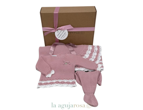 CAJITA REGALO NEW BORN EN ROSA MAQUILLAJE DE LAAGUJAROSA