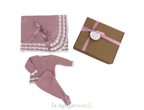 CAJITA REGALO NEW BORN EN ROSA MAQUILLAJE DE LAAGUJAROSA