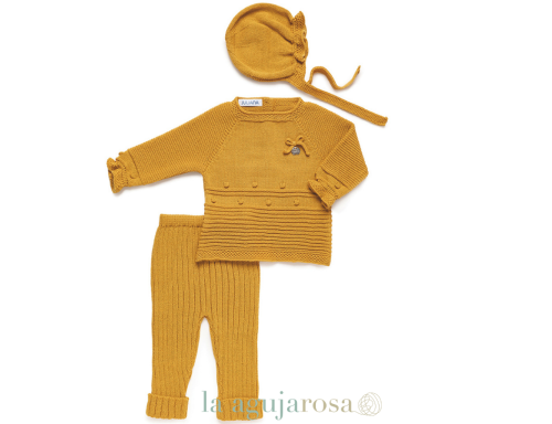 CONJUNTO 3 PIEZAS MOSTAZA DE LA COLECCIÓN DESTELLO DE JULIANA