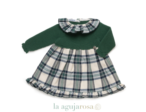 VESTIDO CUERPO DE PUNTO CON CUADRITOS DE LA COLECCIÓN SINFONÍA DE JULIANA