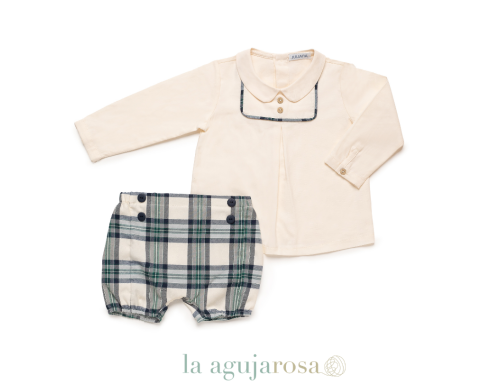 CONJUNTO CAMISA PANTALÓN CUADRITOS DE LA COLECCIÓN SINFONÍA DE JULIANA