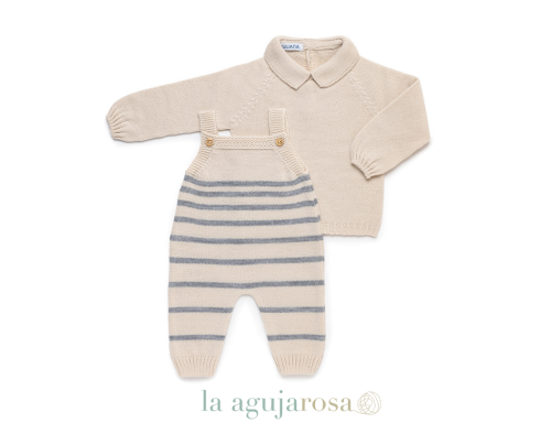 PETO PUNTO RAYADO CON JERSEY DE LA COLECCIÓN SONATA DE JULIANA