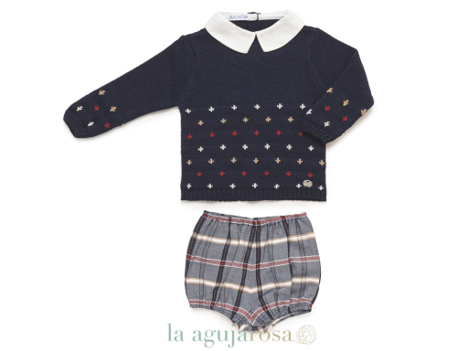 CONJUNTO PANTALÓN CUADROS ESTRELLAS DE LA COLECCIÓN ARMONÍA DE JULIANA