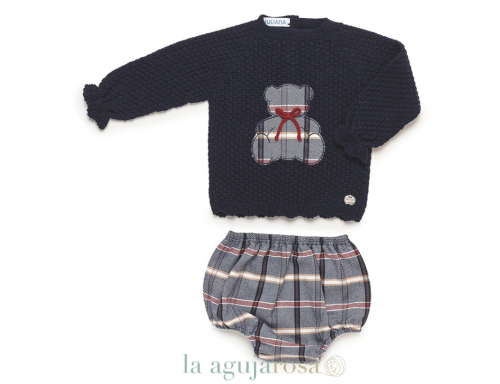 CONJUNTO BRAGA CUADROS OSO DE LA COLECCIÓN ARMONÍA DE JULIANA