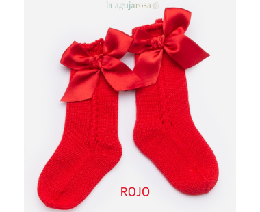 CALCETÍN LAZO DE INVIERNO ROJO DE LA FAMILIA MELODIA DE...