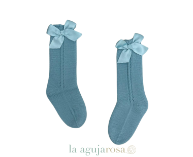 CALCETÍN LAZO DE INVIERNO AZUL NUBE DE JULIANA