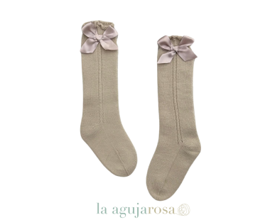 CALCETÍN LAZO DE INVIERNO BEIGE DE JULIANA