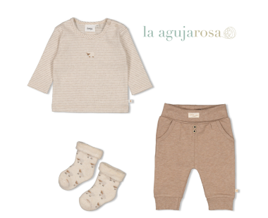 CONJUNTO DE M/L RAYAS DE CANALÉ  SLEEPY SHEEPY DE FEETJE