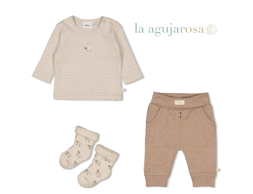 CONJUNTO DE M/L RAYAS DE CANALÉ  SLEEPY SHEEPY DE FEETJE