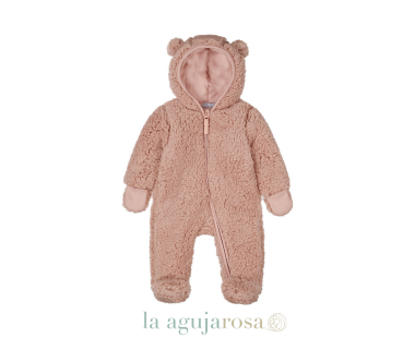 MONO PARA BEBÉ NIÑA DIRKJE CON CAPUCHA SUAVE