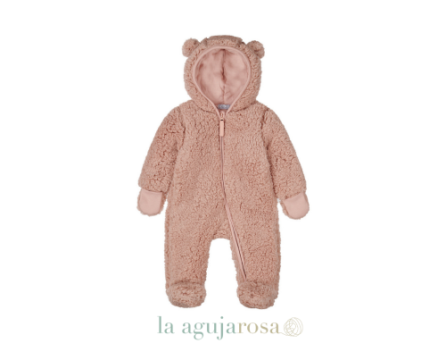 MONO PARA BEBÉ NIÑA DIRKJE CON CAPUCHA SUAVE